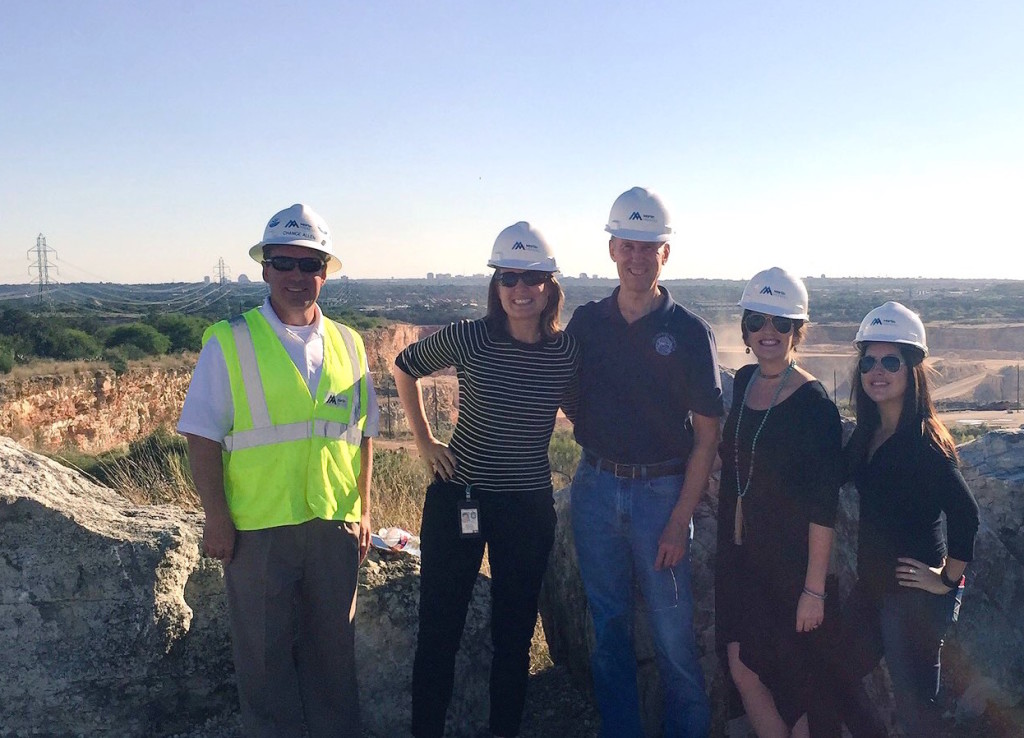 Left to right: Chance Allen, Rebecca Podowski, Councilman Mike Gallagher (D10), Emilie Christian and Lauren Sides gather at Beckmann Quarry. 